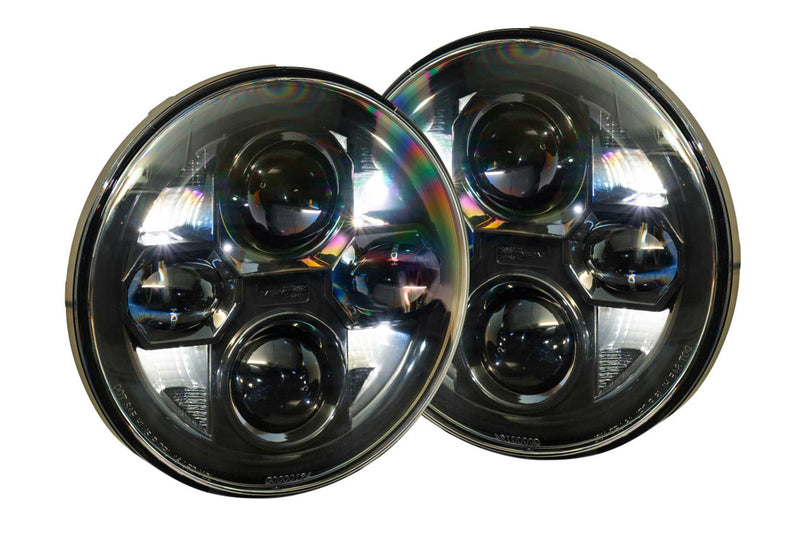 Morimoto Sealed7 LED Headlights LF516; Black Housing; Clear Lens (07-18 Jeep Wrangler JK)