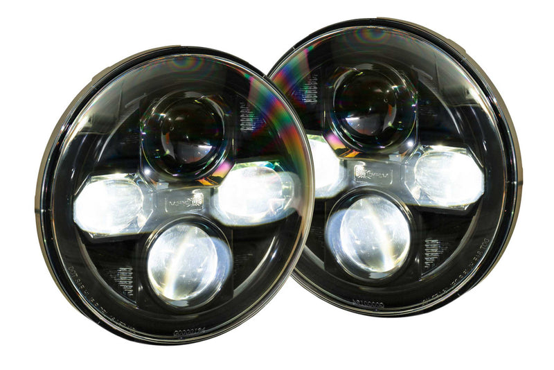 Morimoto Sealed7 LED Headlights LF516; Black Housing; Clear Lens (07-18 Jeep Wrangler JK)