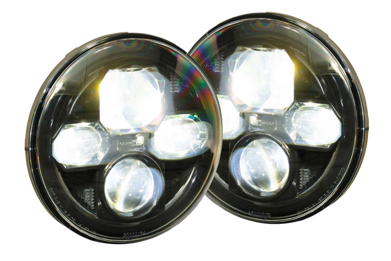 Morimoto Sealed7 LED Headlights LF516; Black Housing; Clear Lens (07-18 Jeep Wrangler JK)