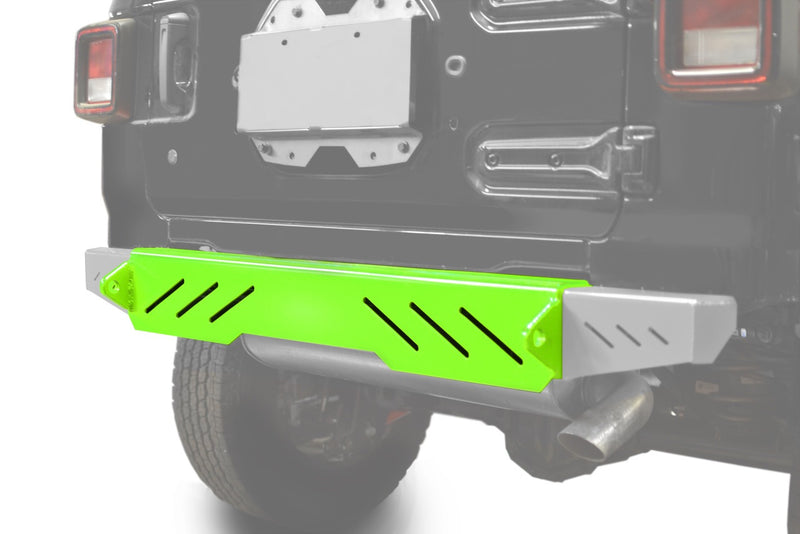 Fits Jeep Wrangler, JL 2018-Present, Rear Bumper with D-Ring Mounts.  Neon Green.