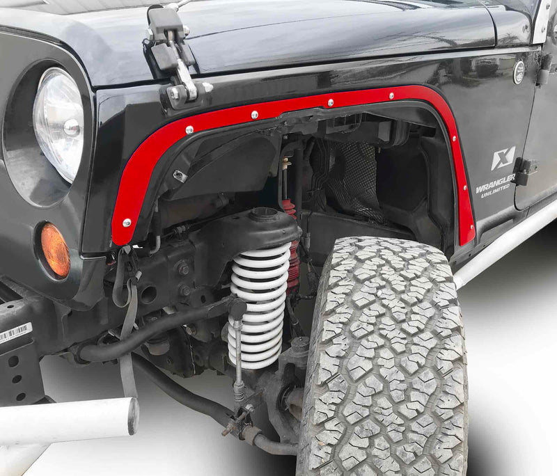 Fits Jeep JK 2007-2018, Front Fender Deletes.  Red Baron.  Kit includes two front fender deletes. 