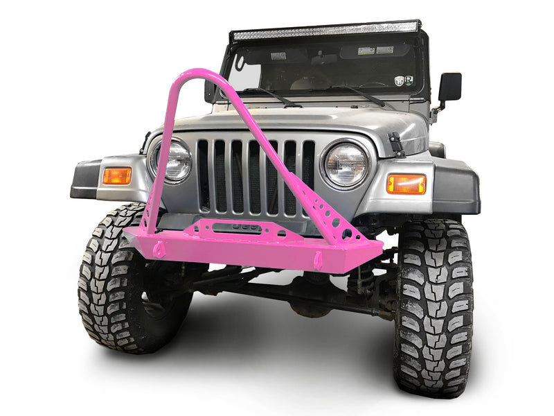 Fits Jeep Wrangler TJ 1997-2006.  Front Bumper with Stinger. Pinky.  Made in the USA