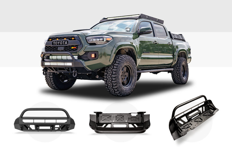 16-Up Tacoma Stealth Bumper 32 Inch LED Bar Combo Beam Bumper Light Bar-Blue-Small 32 Inch Combo Beam with Relocation Mounts Bumper Light Bar Switch No Winch No D-Ring Cali Raised LED