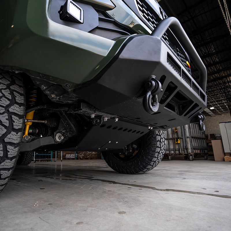 16-Up Tacoma Stealth Bumper 32 Inch LED Bar Combo Beam Bumper Light Bar-Blue-Small 32 Inch Combo Beam with Relocation Mounts Bumper Light Bar Switch No Winch No D-Ring Cali Raised LED