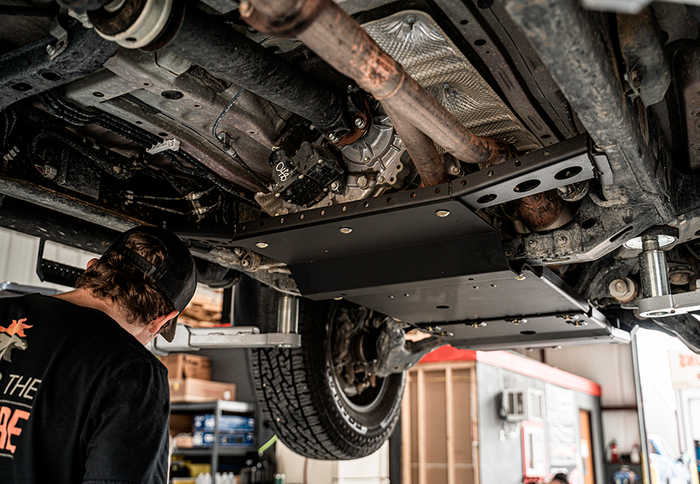 2005-2015 Toyota Tacoma Complete Skid Plate Collection -  Aluminum Powercoat Black Cali Raised LED