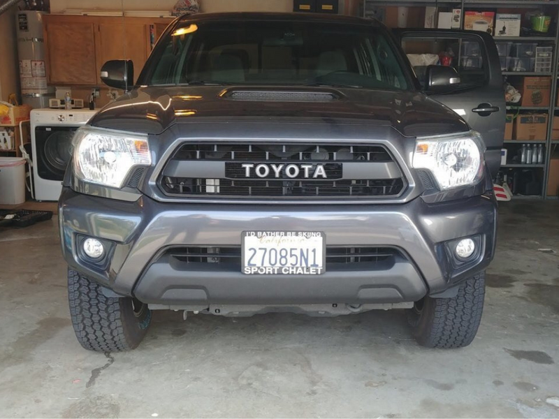 12-15 Toyota Tacoma Faux PRO Grille Black ABS Cali Raised LED