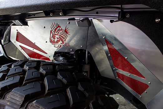 Jeep JL Inner Fenders For 18-Current Wrangler JL,  2020-Current JT Gladiator Front Pair Aluminum Raw Fishbone Offroad