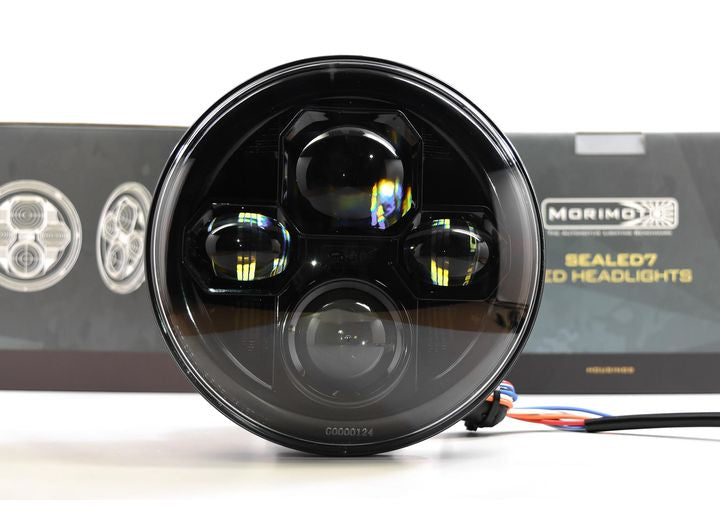 SEALED7 2.0: MORIMOTO BI-LED7IN ROUND)(BLACK)HEADLIGHT(SEALED BEAM) Projector LED