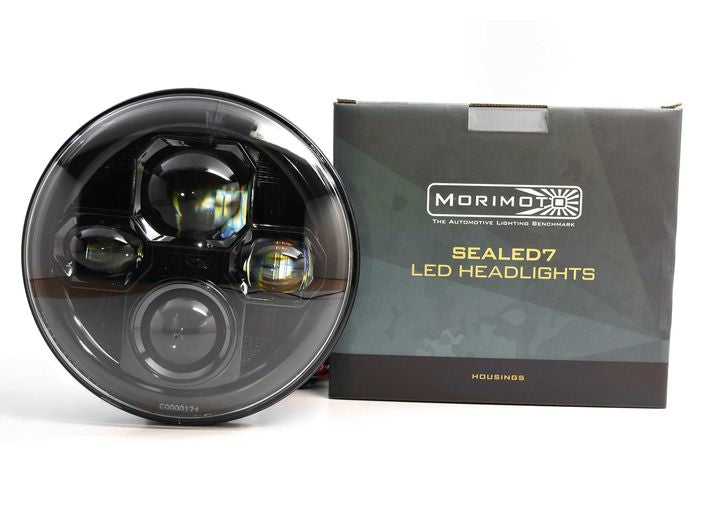 SEALED7 2.0: MORIMOTO BI-LED7IN ROUND)(BLACK)HEADLIGHT(SEALED BEAM) Projector LED