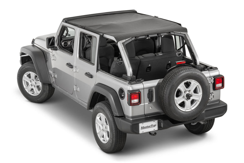 MasterTop 14300635 Bimini Top Plus In Black Diamond for 18-22 Jeep Wrangler JL Unlimited