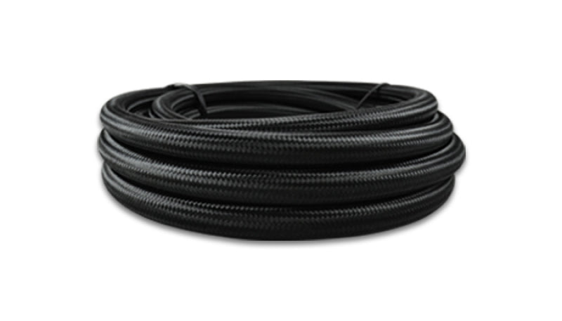 Vibrant -6 AN Black Nylon Braided Flex Hose (10 foot roll)