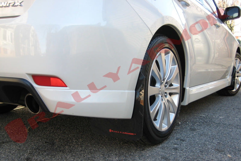 Rally Armor 08-10 Subaru WRX (Hatch & Sedan) / 08-11 Impreza 2.5i Black UR Mud Flap w/ Red Logo