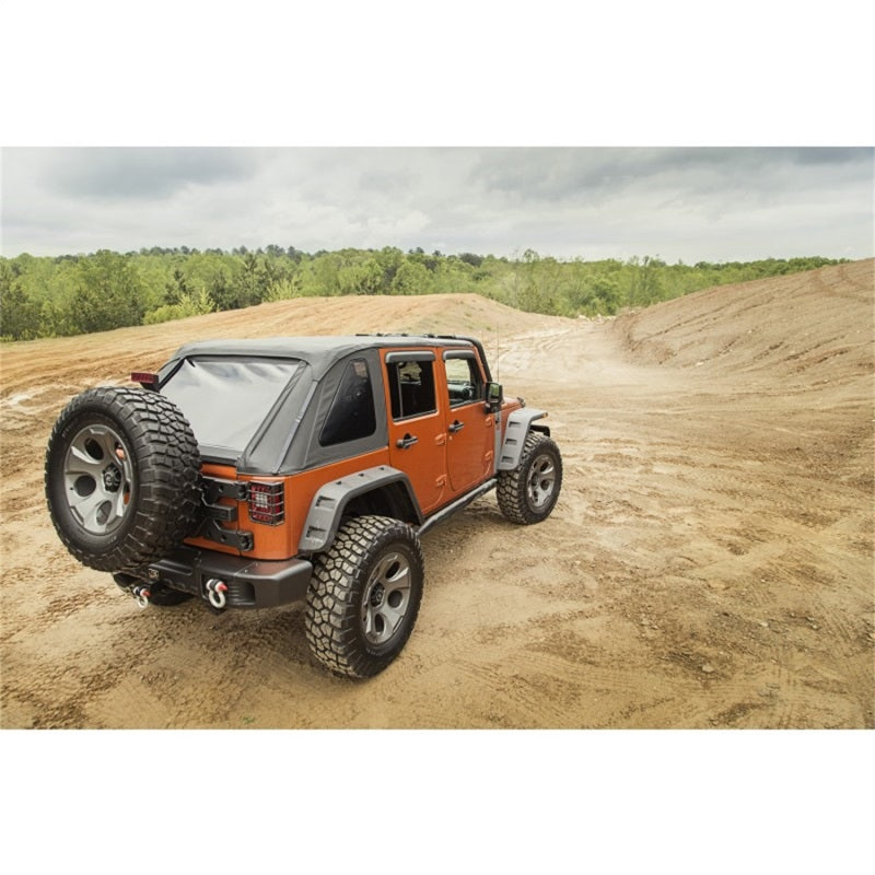 Rugged Ridge Bowless Soft Top Black Diamond 4-Door 07-18 Jeep Wrangler JK